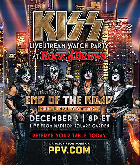 KISS Live Stream Watch Party at Rock & Brews: December 2, 2023