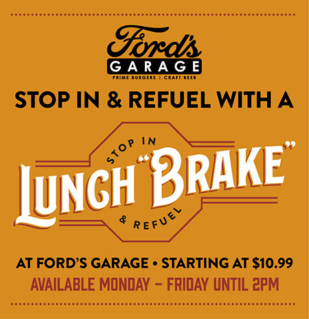 Stop in and refuel with a Lunch Brake at Ford’s Garage
