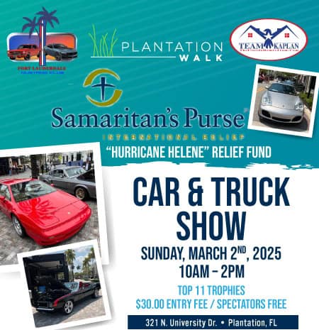 Plantation Walk & Ft. Lauderdale Mustang Club Car & Truck Show, Benefitting the Hurricane Helene Victims Relief Fund