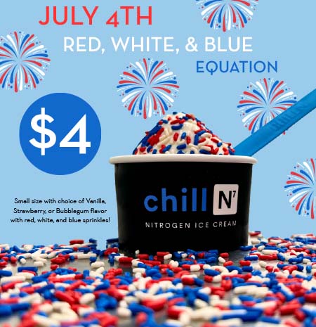 July 4th Red, White, & Blue Equation at Chill-N